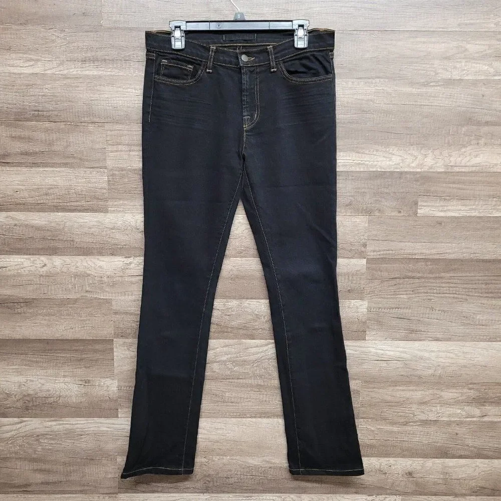 J Brand‎ Cigarette Mid Rise 814 Jeans Black Wsh Womens Size 29 Denim Straight